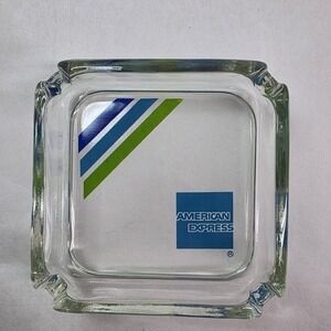 Vintage Marketing Glass Ashtray MCM American Express